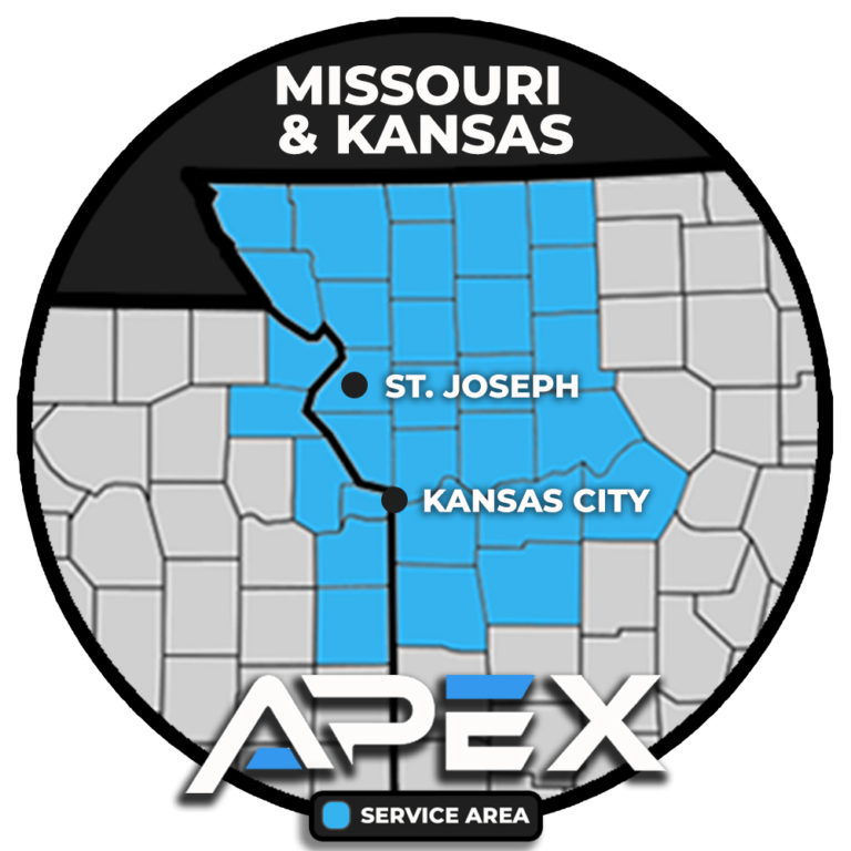 Missouri, Kansas Area Map
